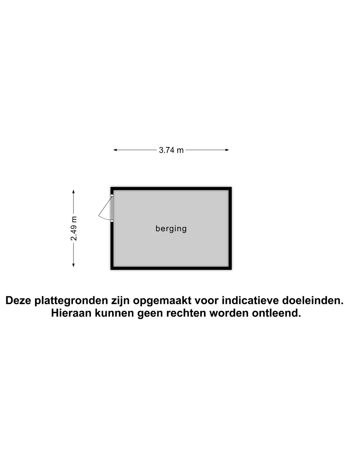Plattegrond van de externe berging in de tuin